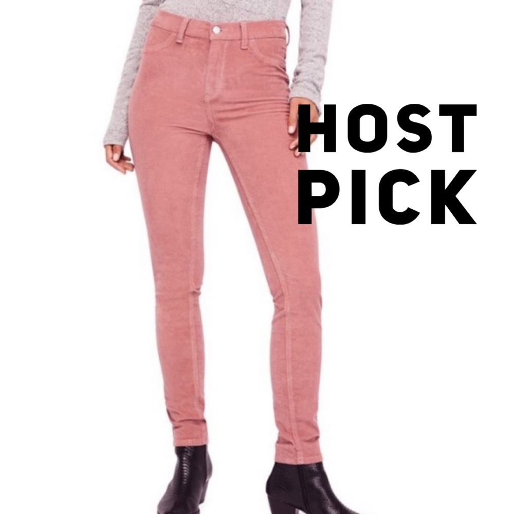 Free People Corduroy Skinny Jeans in Modern Mauve